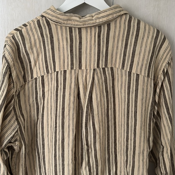 Mate the Label • Butter Yellow Striped Linen Buttonup Size M - Picture 10 of 10